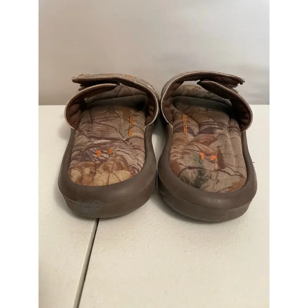 Under Armour kids youth 4D foam Real Tree camo‎ slip on slides 12 flip flops kid